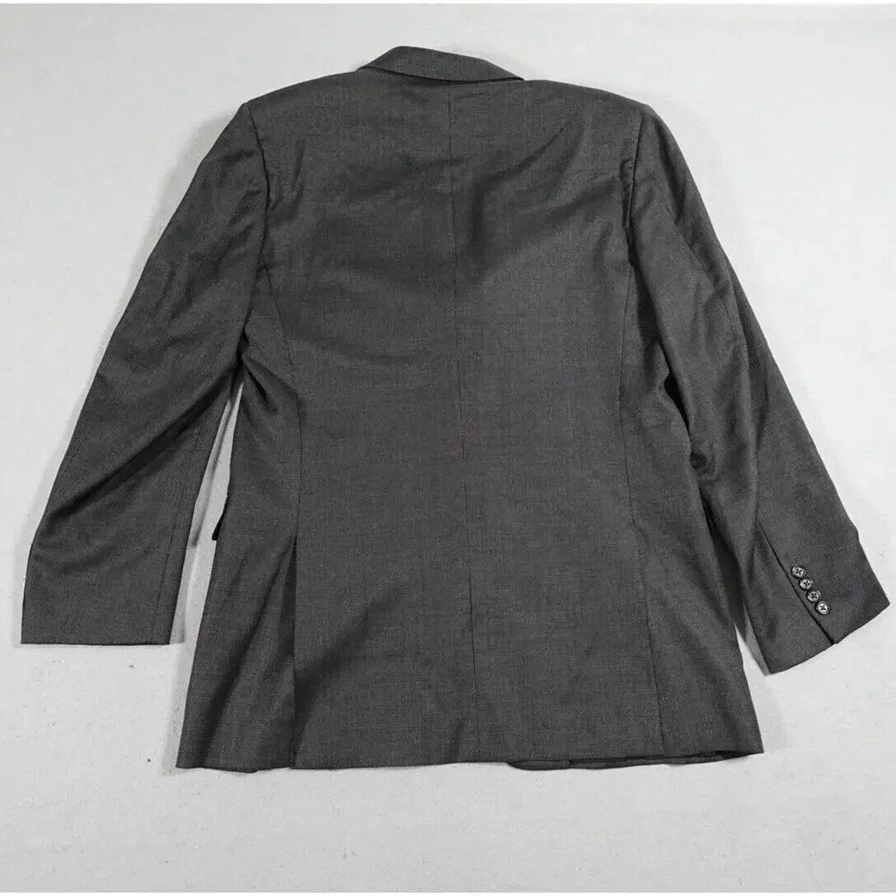 Hickey Freeman Blazer Men's 42L Gray Wool 3 Button‎ Sports Coat Suit Jacket